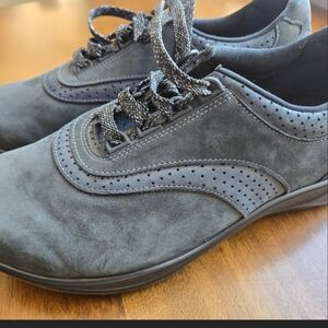 SAS Gray Suede Comfort Walking Shoes Made in USA Size 9.5W
